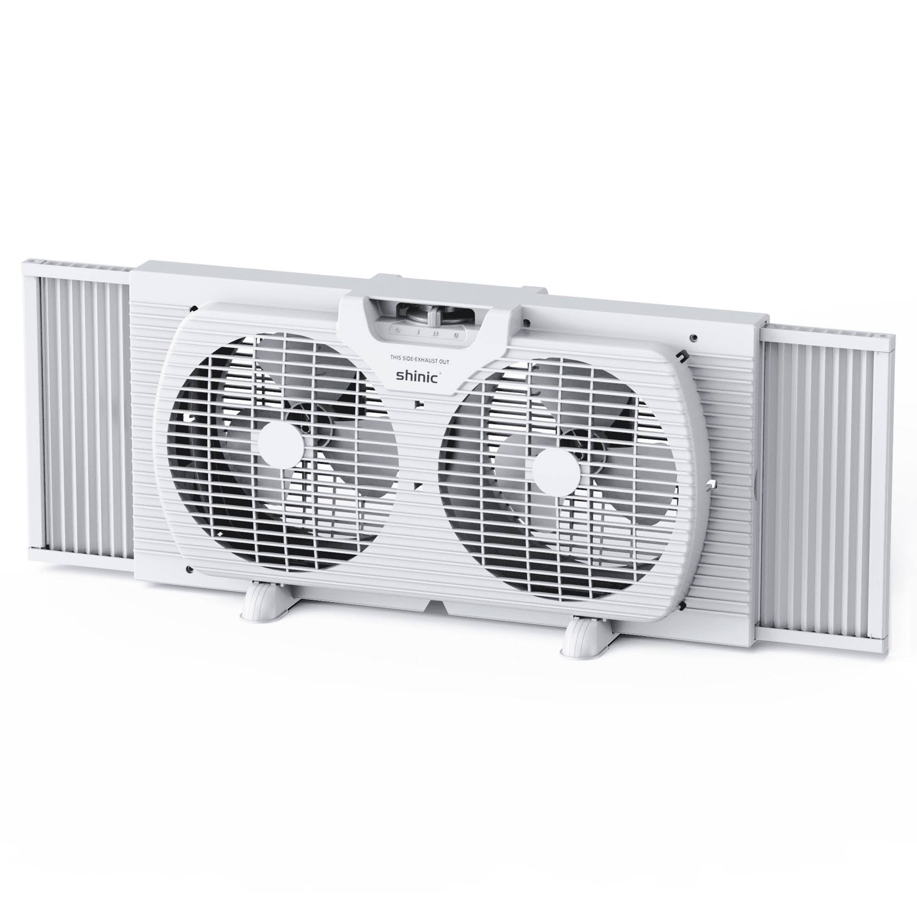 Shinic 3-Speed Twin Window Fan with Removable Bug Screen